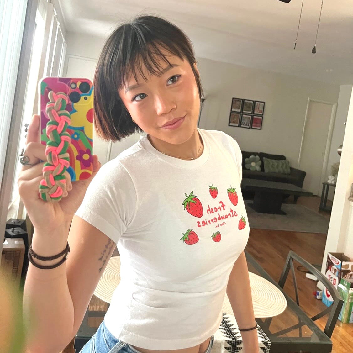 strawberry baby tee